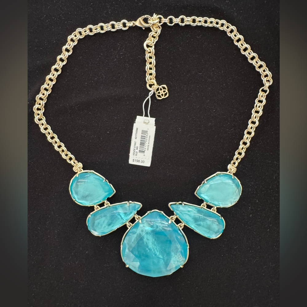 Kendra Scott Kenzie Gold and Blue Statement Necklace
